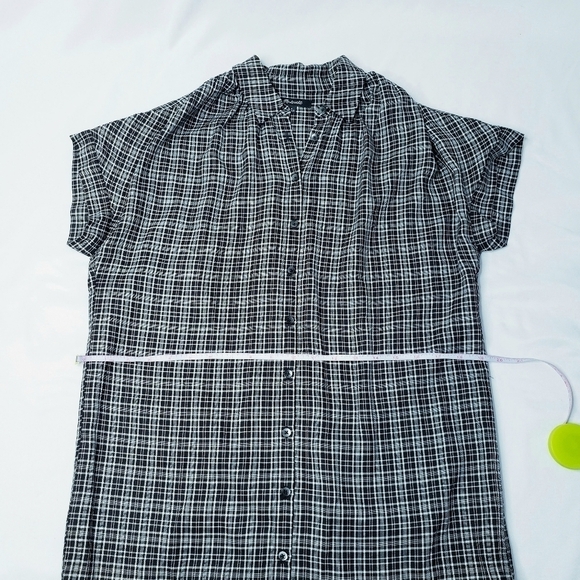 Madewell Plaid Central Shirt Dress Thompson Black & White - Picture 8 of 11